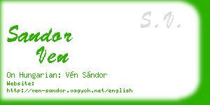 sandor ven business card