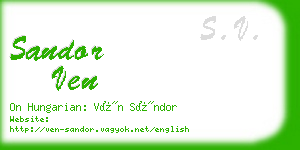 sandor ven business card